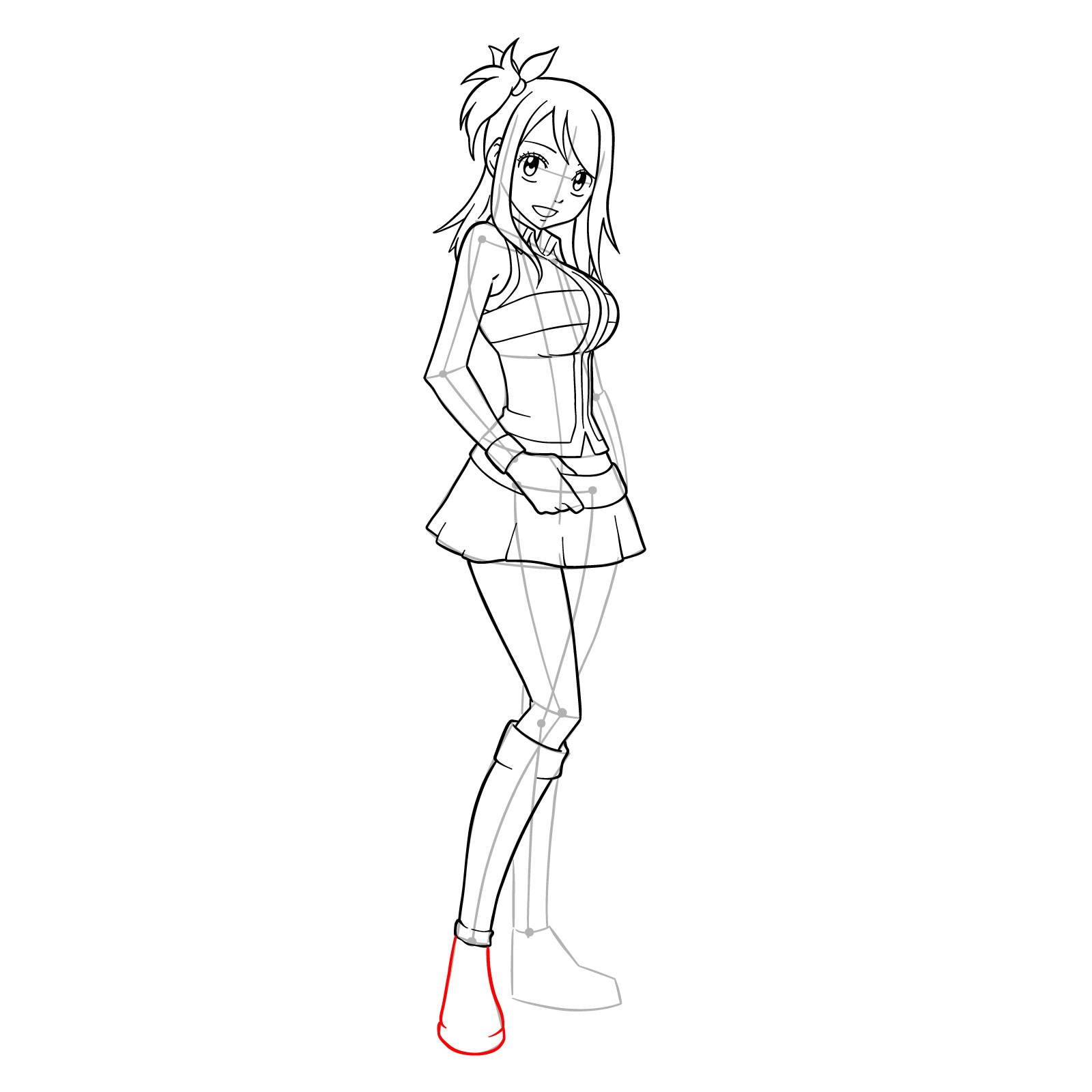 How to draw Lucy Heartfilia from Fairy Tail - step 27