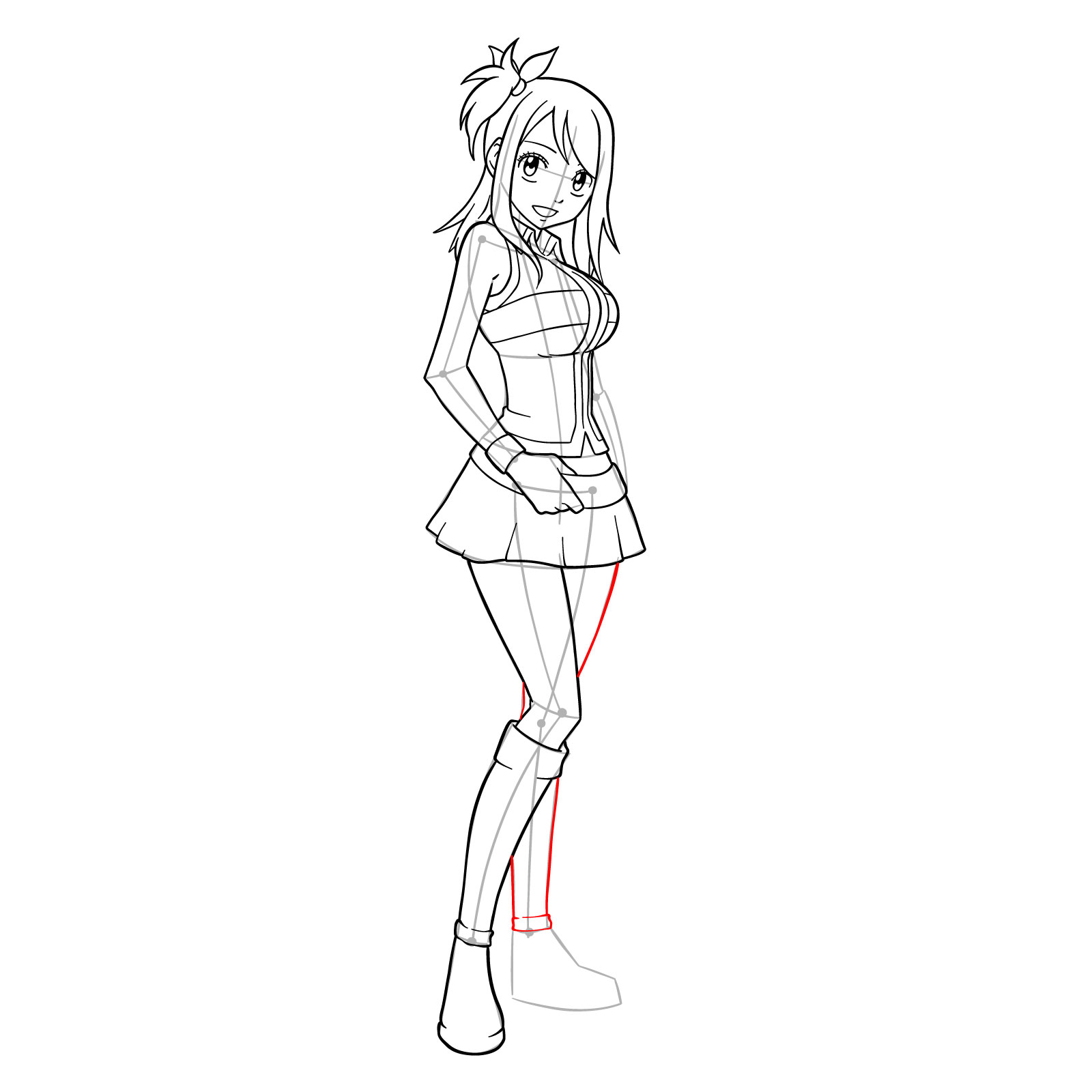 How to draw Lucy Heartfilia from Fairy Tail - step 28