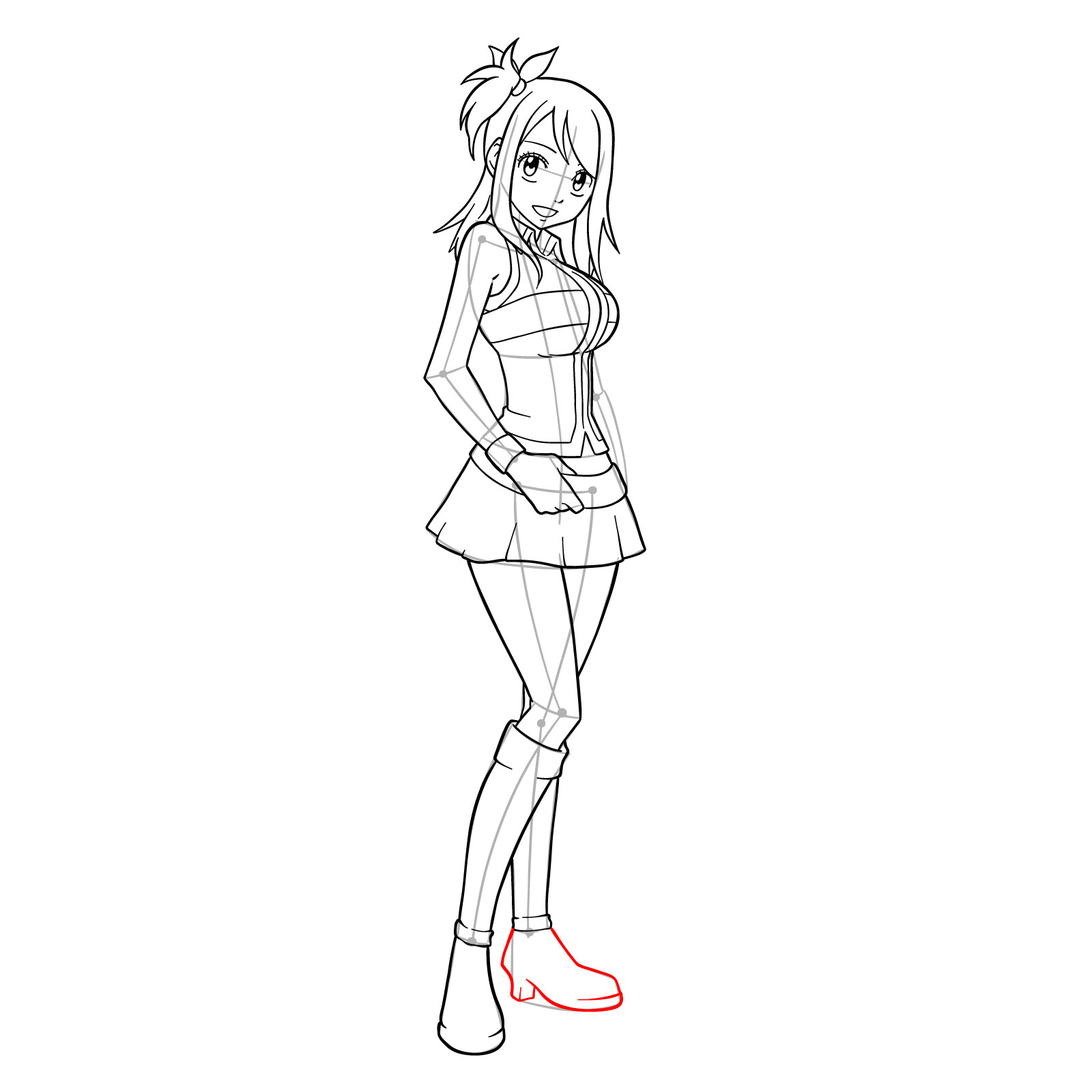 How to draw Lucy Heartfilia from Fairy Tail - step 29