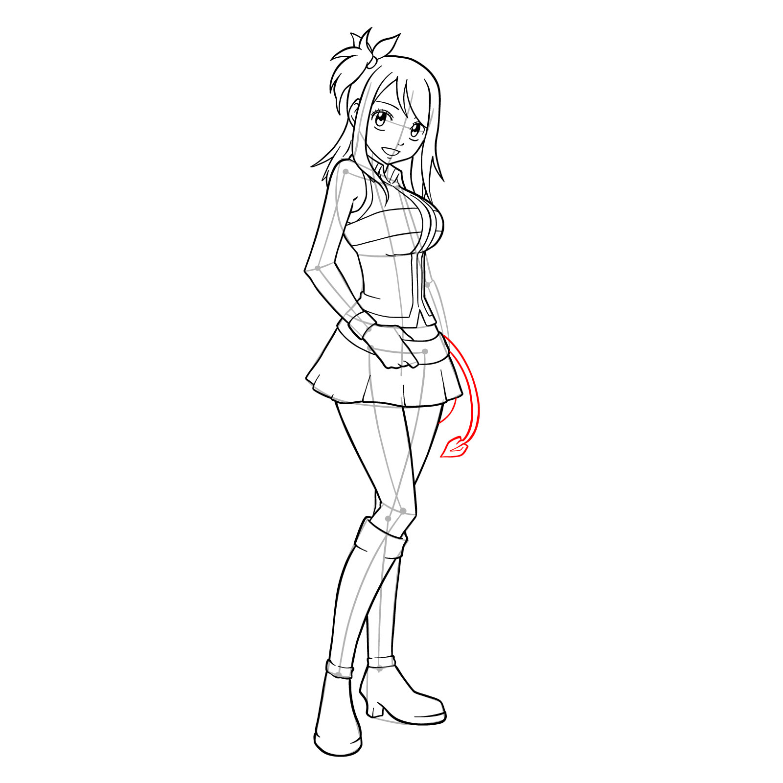 How to draw Lucy Heartfilia from Fairy Tail - step 30