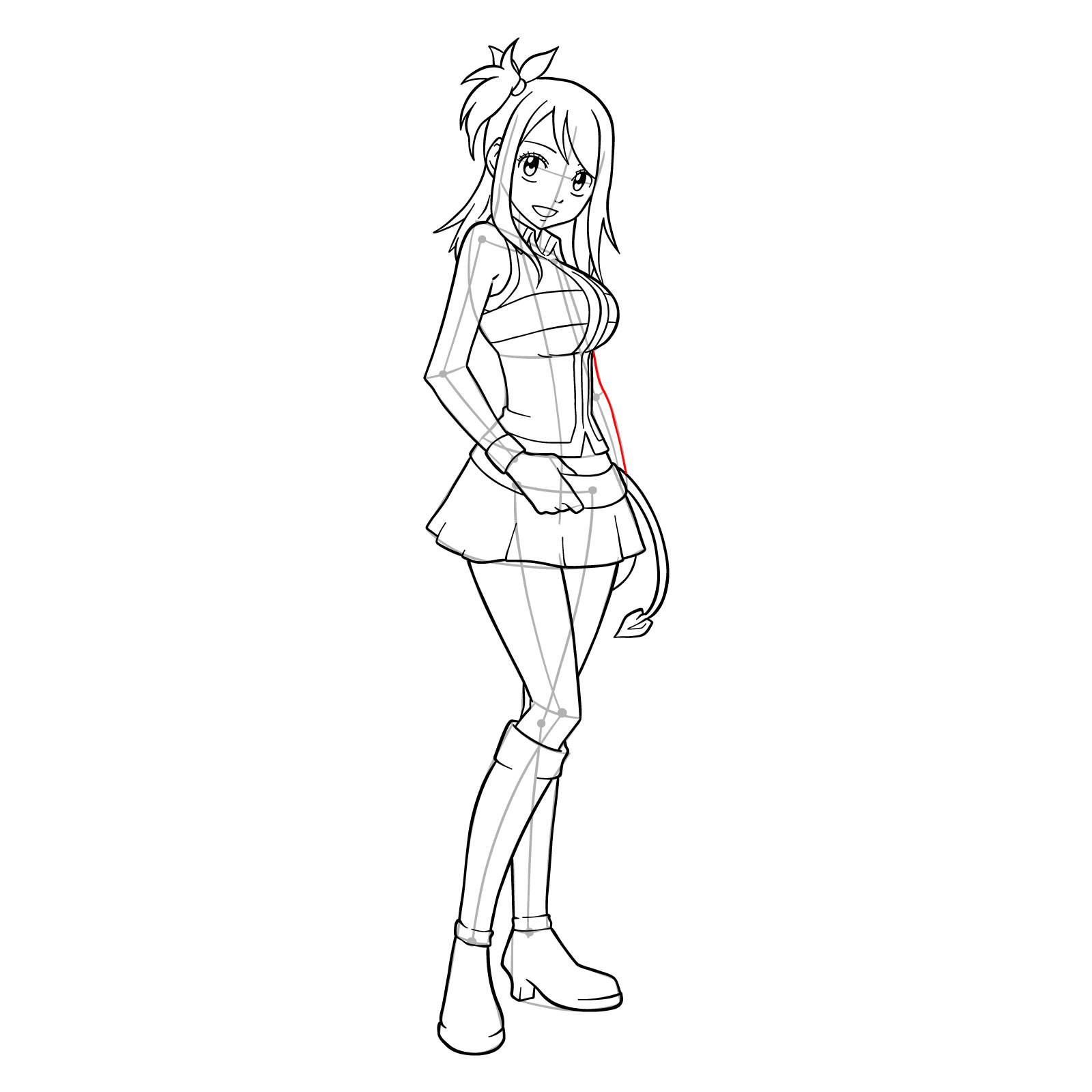 How to draw Lucy Heartfilia from Fairy Tail - step 31