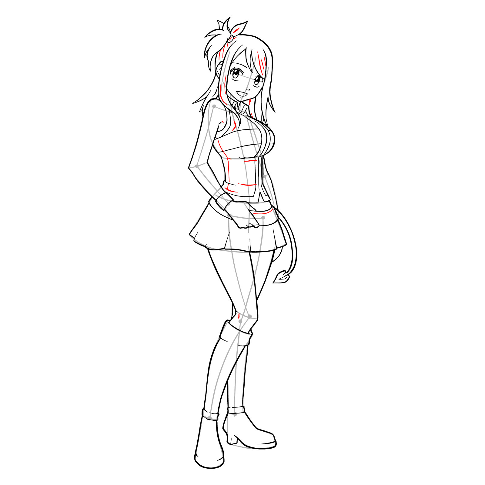 How to draw Lucy Heartfilia from Fairy Tail - step 32