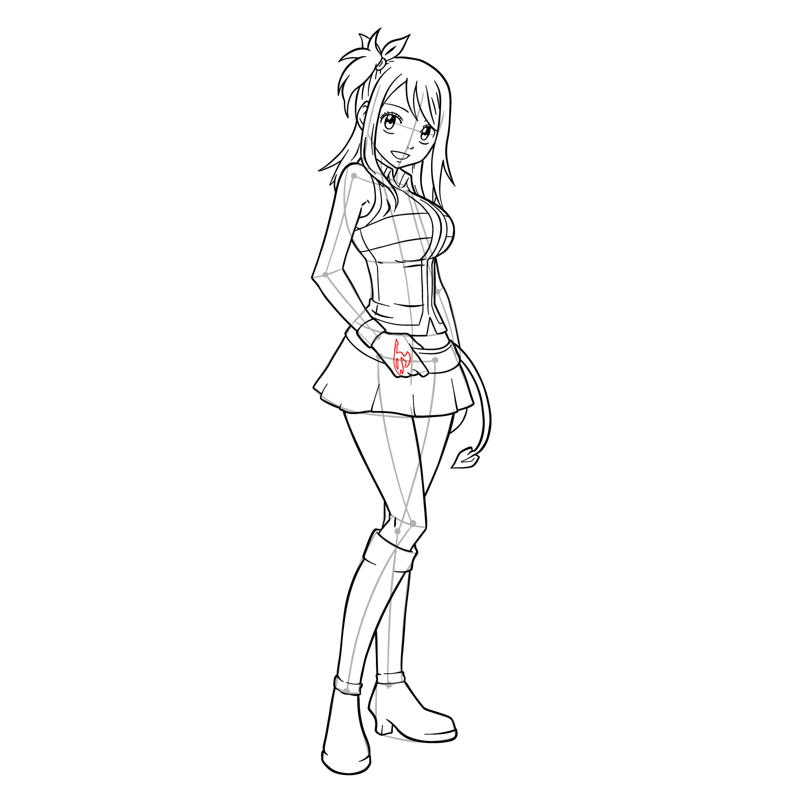 How to draw Lucy Heartfilia from Fairy Tail - step 33