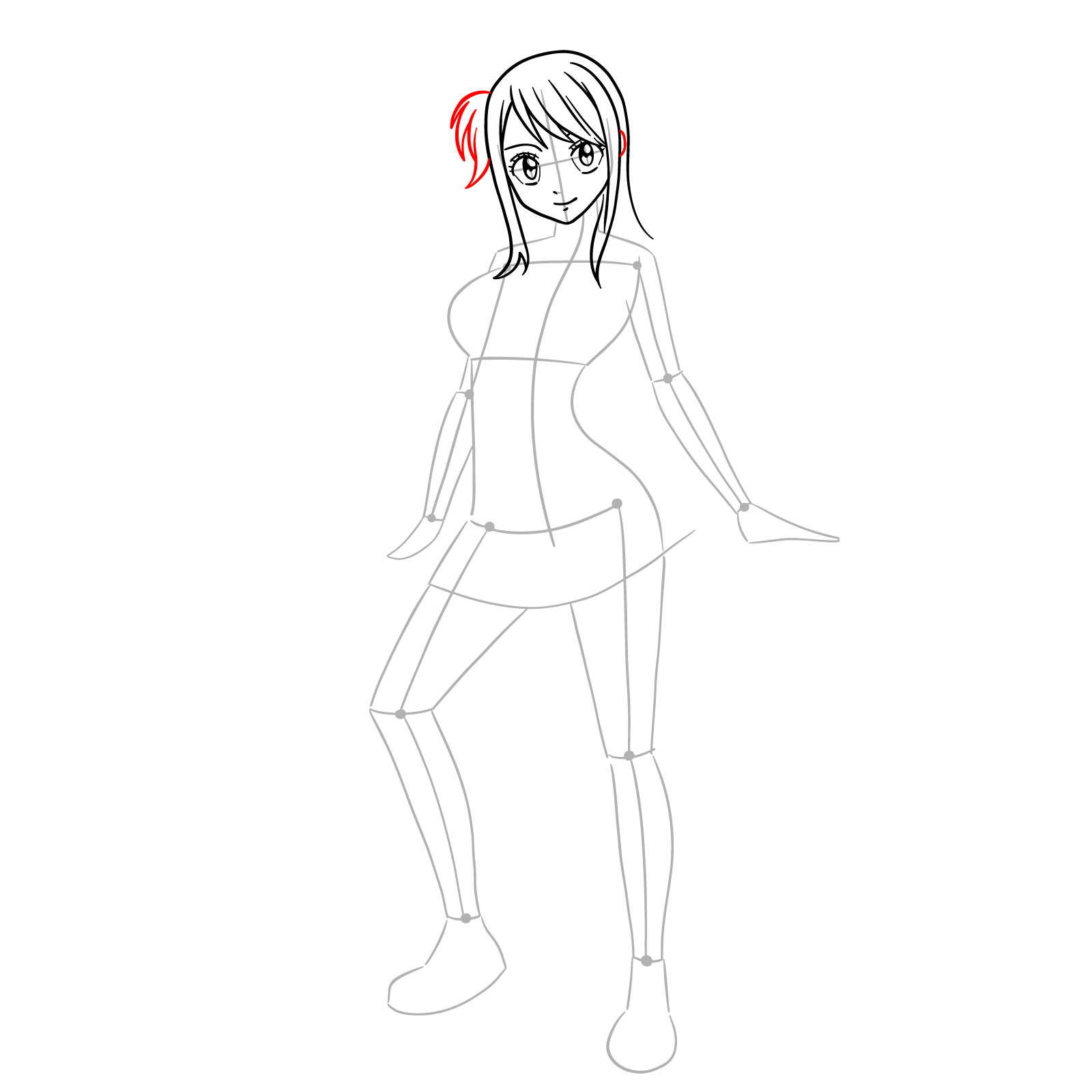 How to draw Lucy Heartfilia in a new outfit - step 11