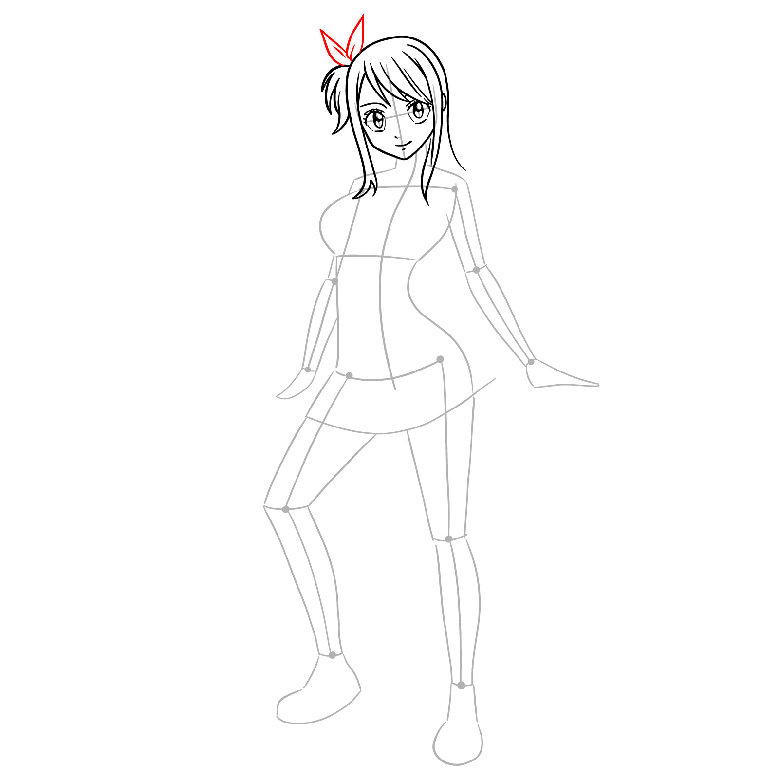 How to draw Lucy Heartfilia in a new outfit - step 12