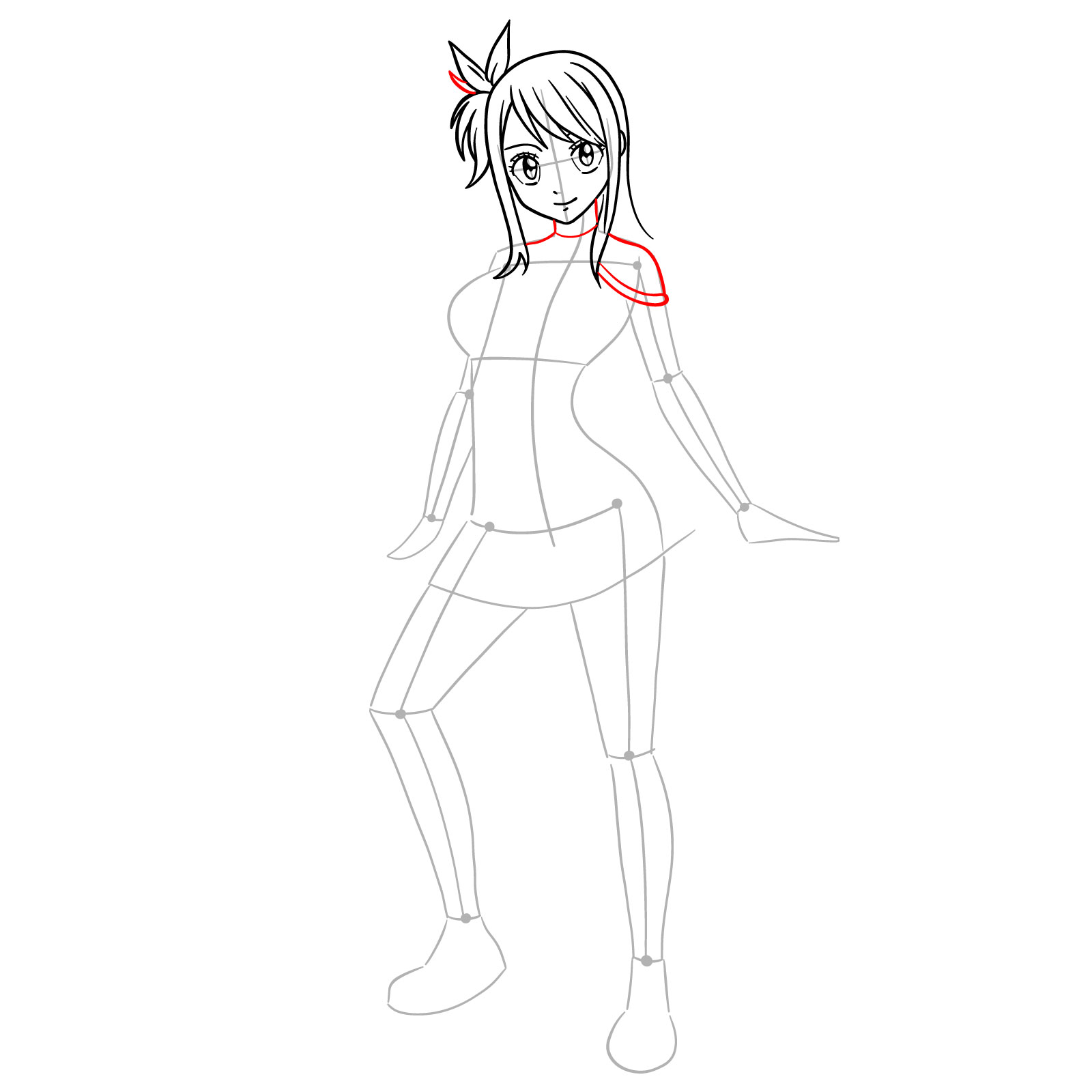 How to draw Lucy Heartfilia in a new outfit - step 13