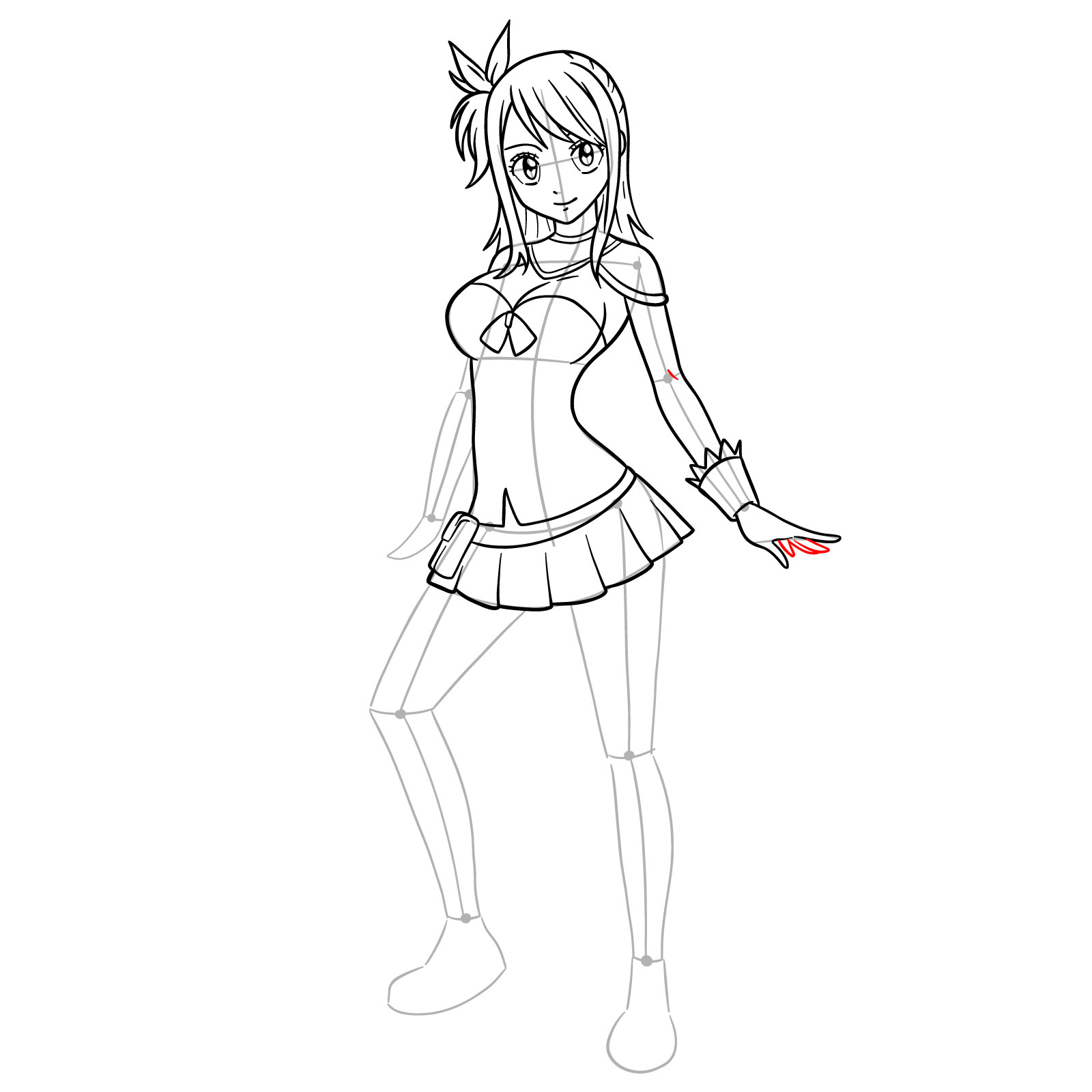 How to draw Lucy Heartfilia in a new outfit - step 23