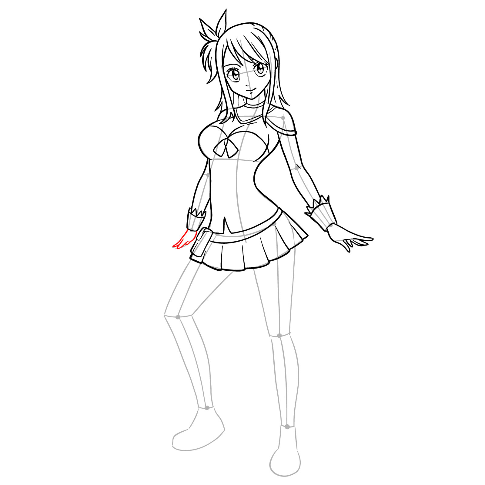 How to draw Lucy Heartfilia in a new outfit - step 25