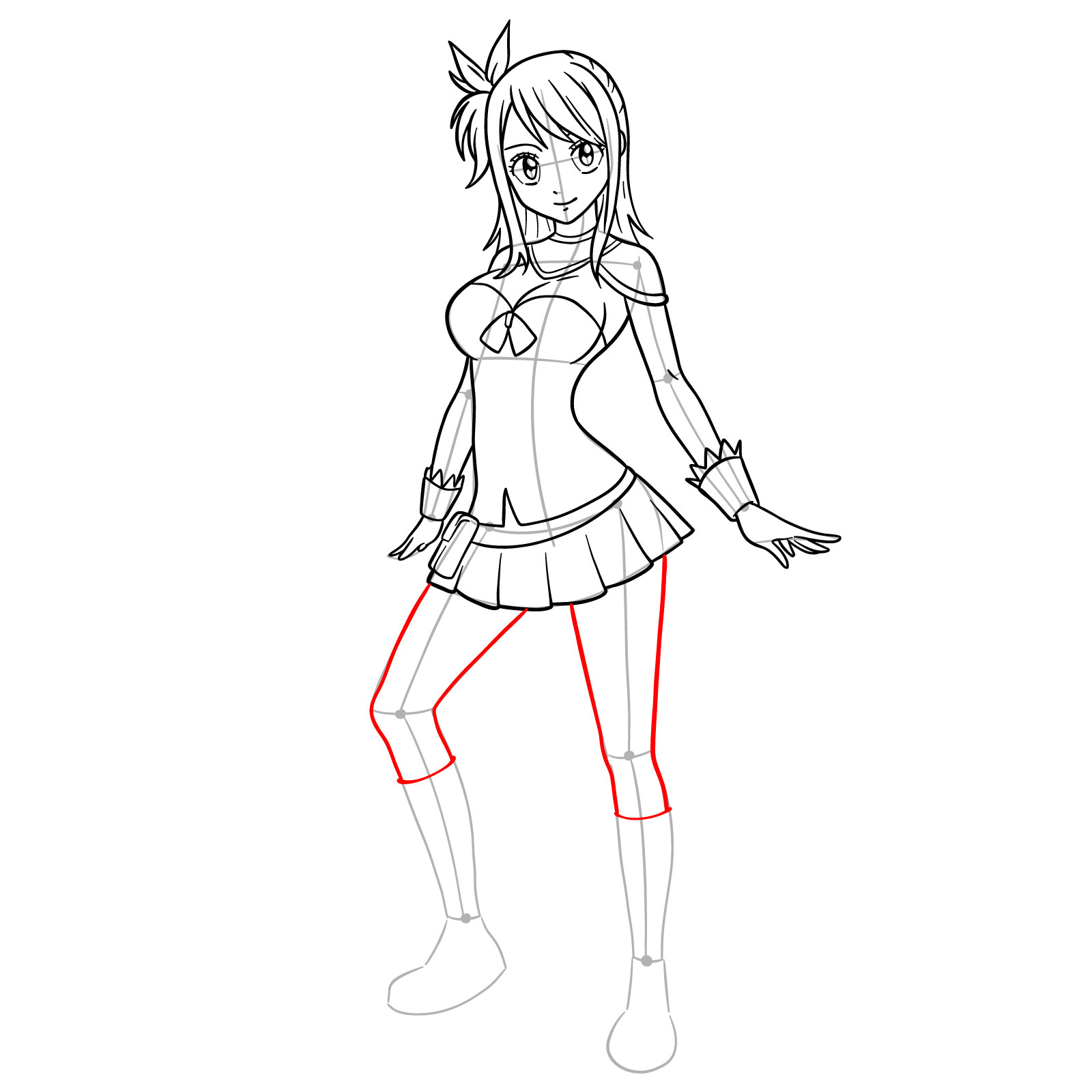 How to draw Lucy Heartfilia in a new outfit - step 26