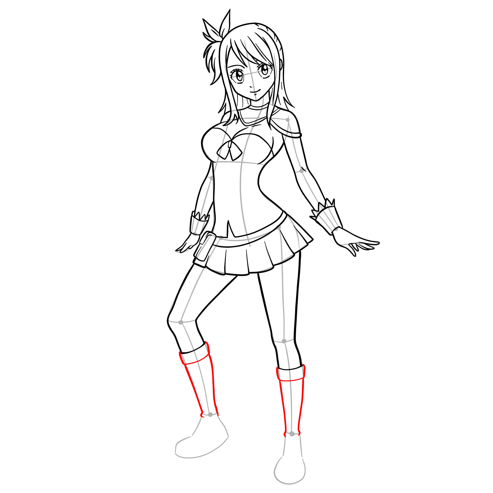 How to draw Lucy Heartfilia in a new outfit - step 27