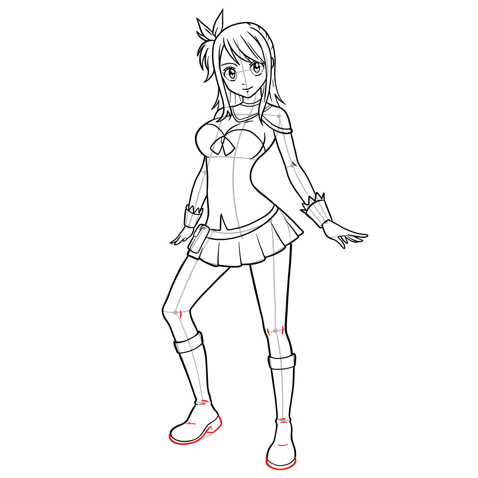 How to draw Lucy Heartfilia in a new outfit - step 29