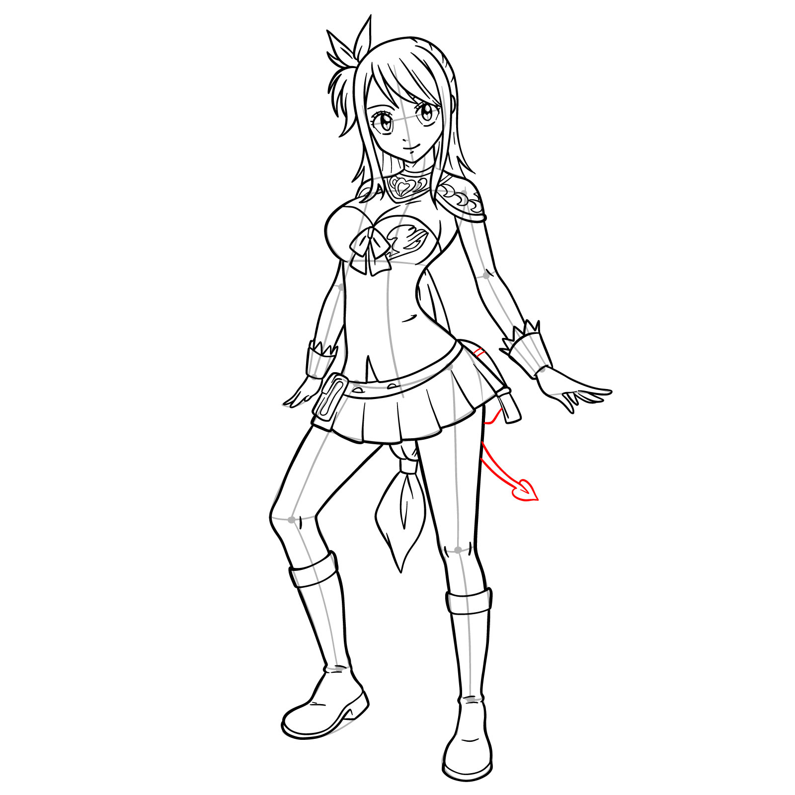 How to draw Lucy Heartfilia in a new outfit - step 34