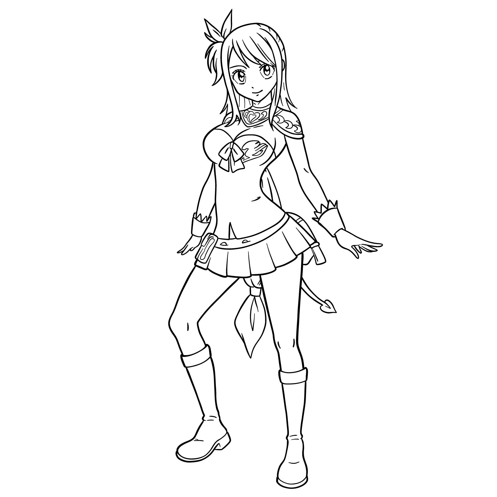 How to draw Lucy Heartfilia in a new outfit - final step