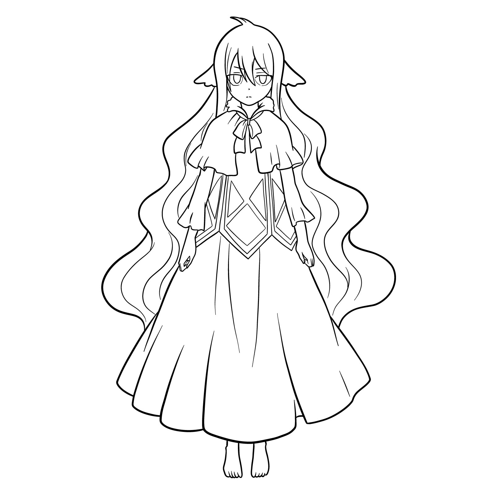 How to draw Mavis Vermillion from Fairy Tail - final step