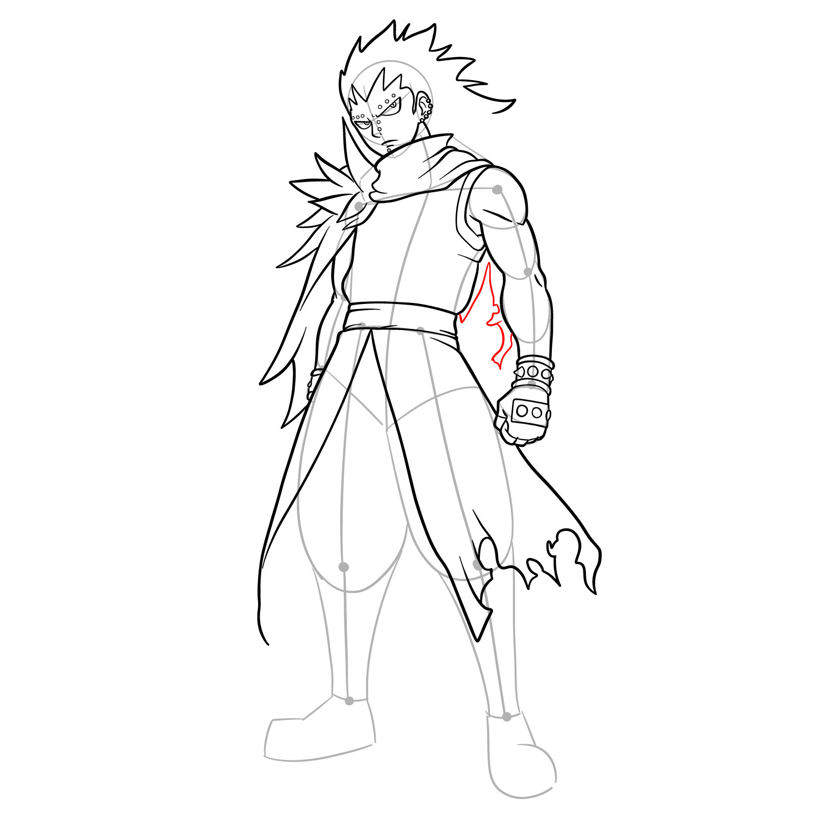 How to draw Gajeel Redfox from Fairy Tail - step 29