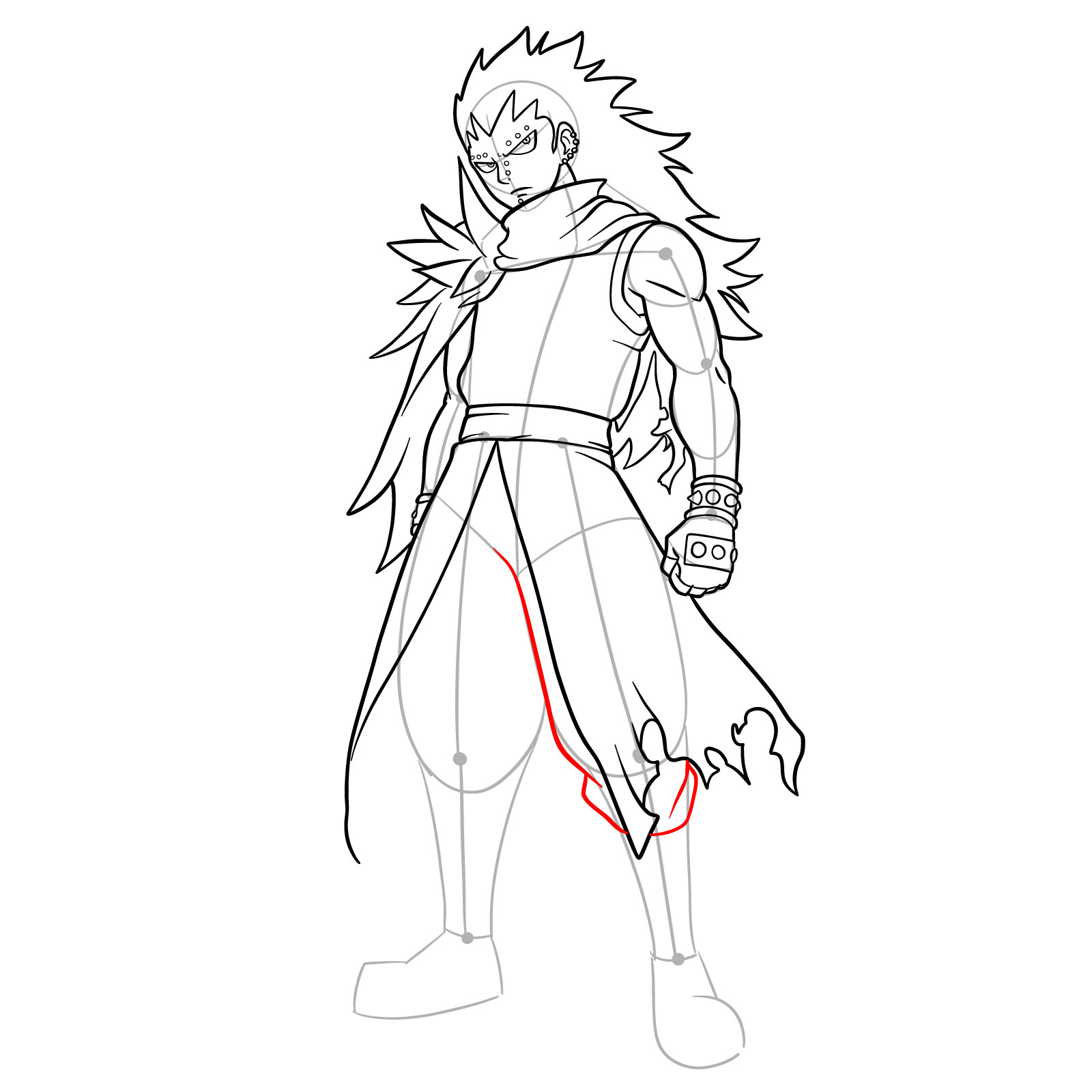 How to draw Gajeel Redfox from Fairy Tail - step 31