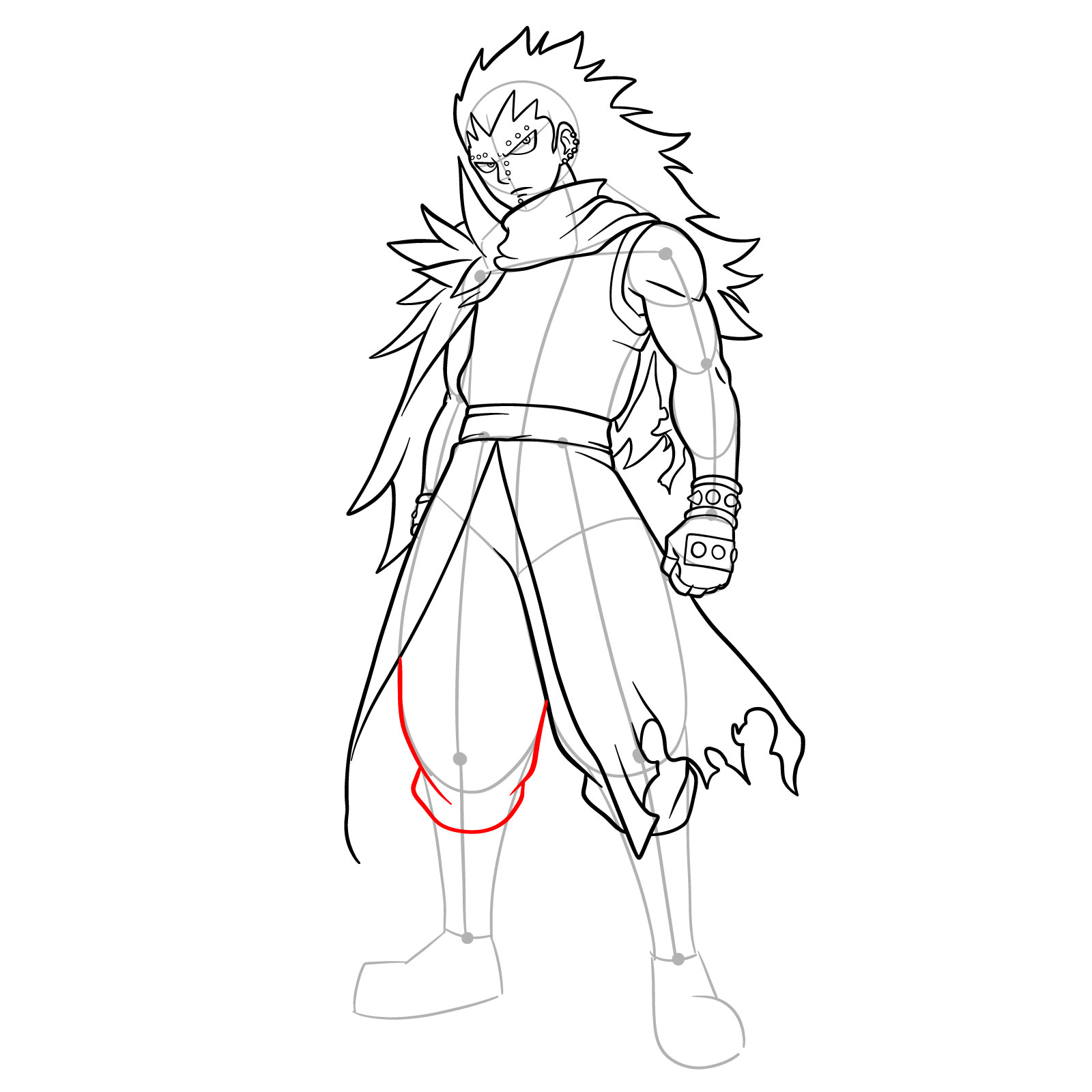 How to draw Gajeel Redfox from Fairy Tail - step 32
