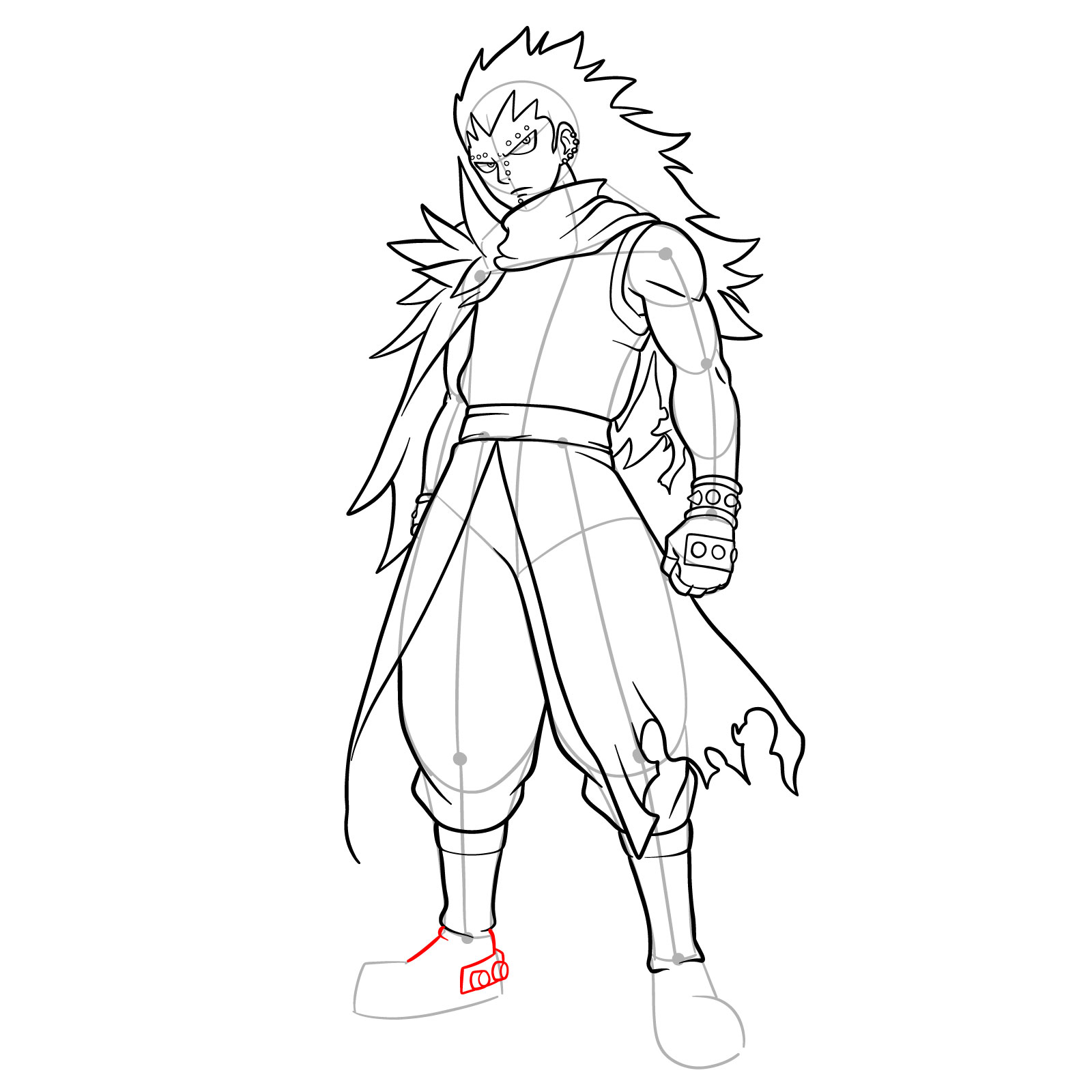 How to draw Gajeel Redfox from Fairy Tail - step 34