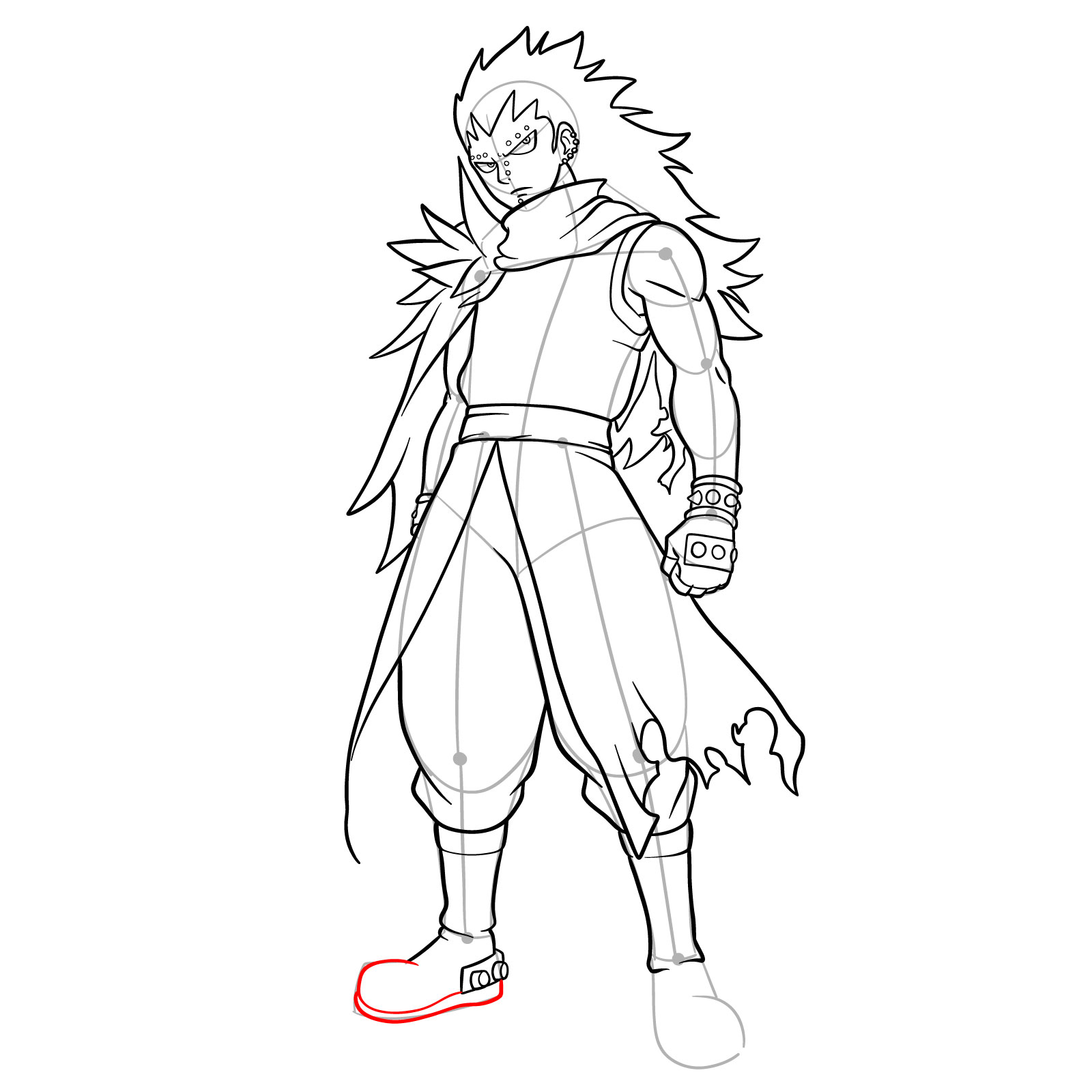 How to draw Gajeel Redfox from Fairy Tail - step 35