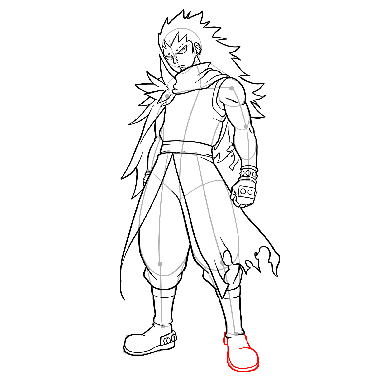 How to draw Gajeel Redfox from Fairy Tail - step 36