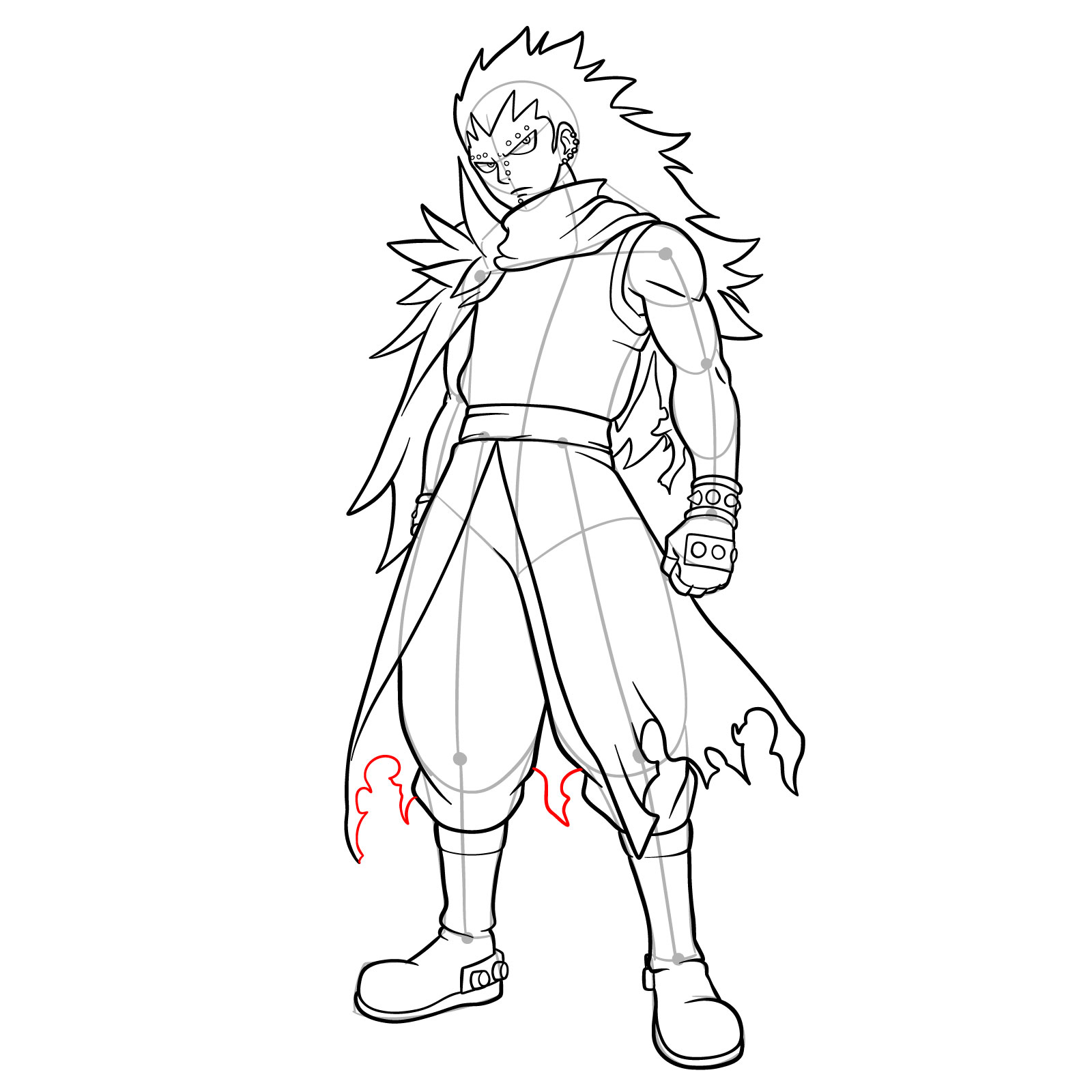How to draw Gajeel Redfox from Fairy Tail - step 37