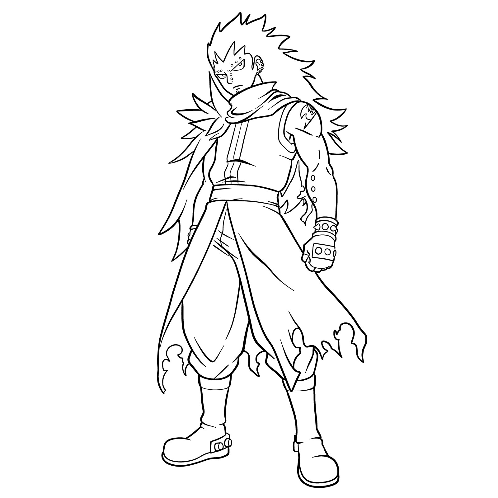 How to draw Gajeel Redfox from Fairy Tail - final step