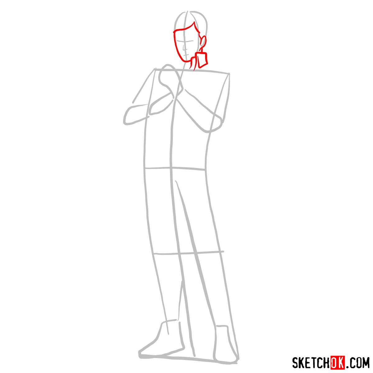 How to draw Erwin Smith from Attack on Titan - step 03