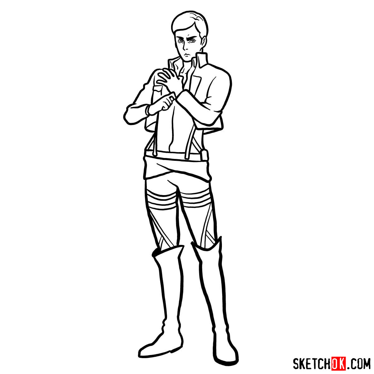 How to draw Erwin Smith from Attack on Titan