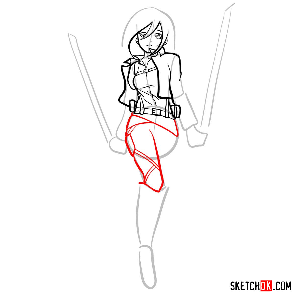 How to draw Christa Lenz | Attack on Titan - step 08