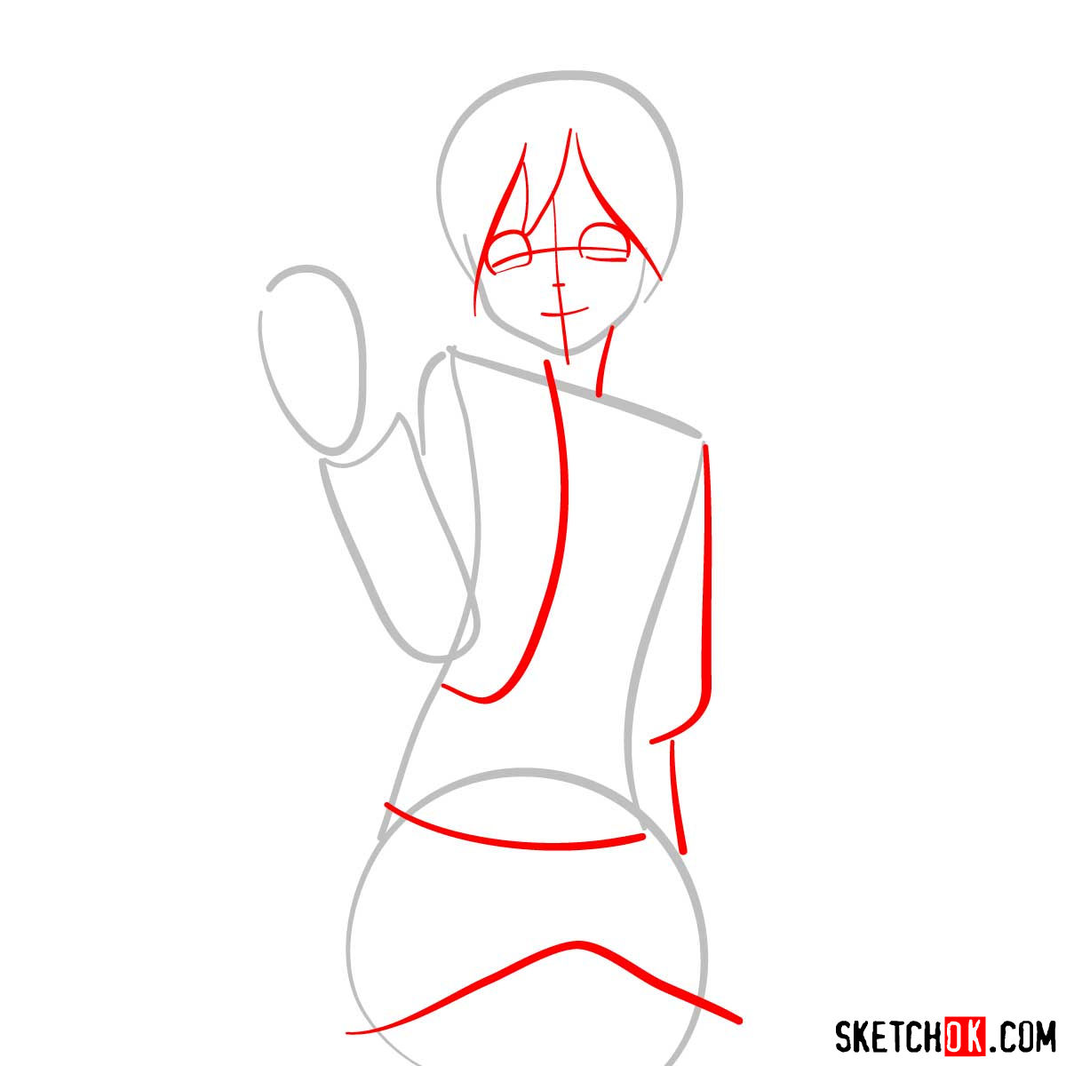 How to draw Sasha Braus | Attack on Titan - step 02