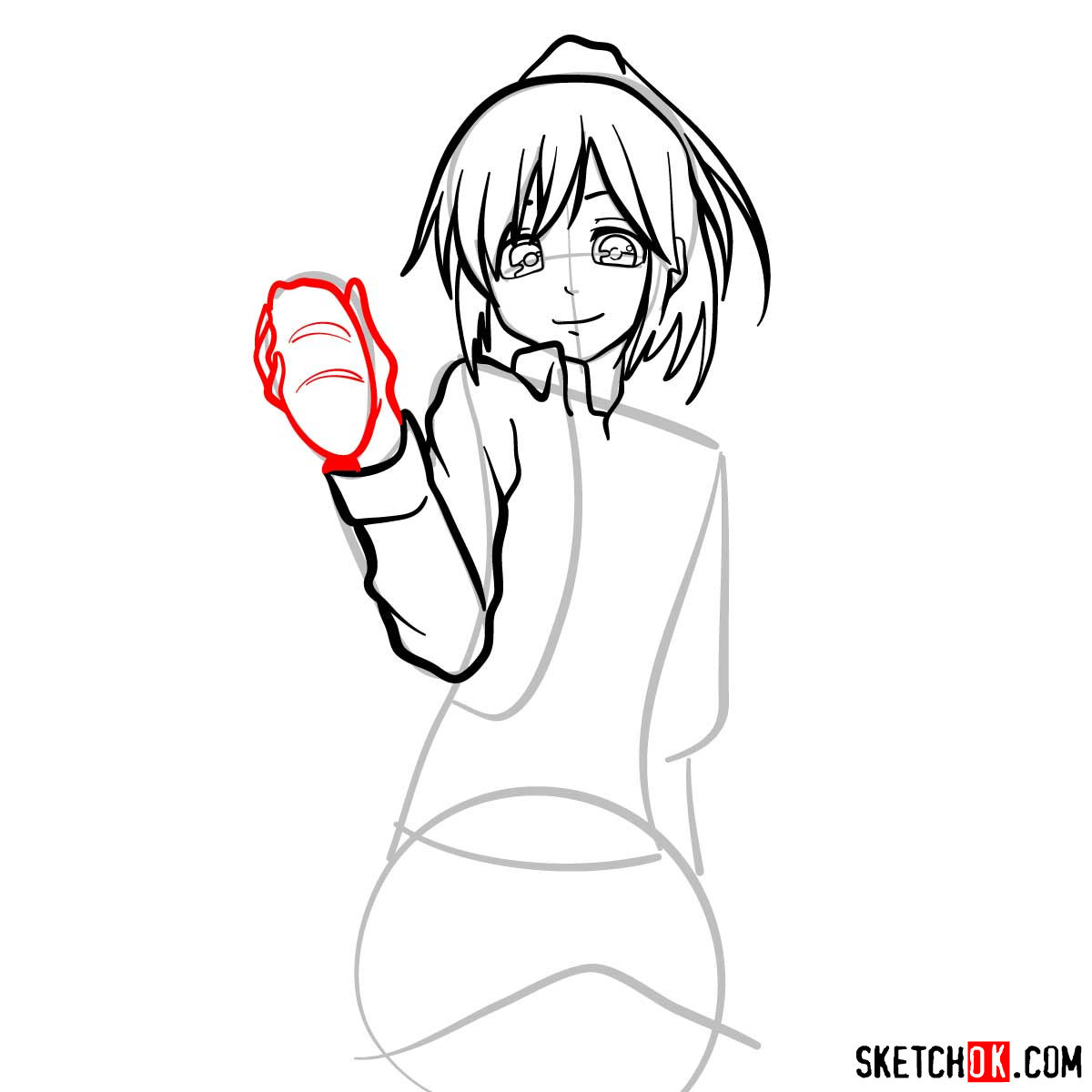 How to draw Sasha Braus | Attack on Titan - step 08