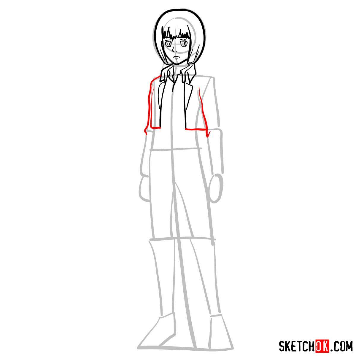 How to draw Armin Arlert full growth - step 07