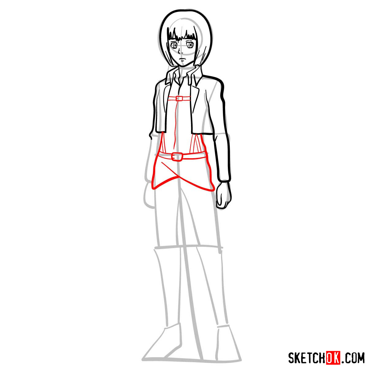 How to draw Armin Arlert full growth - step 09