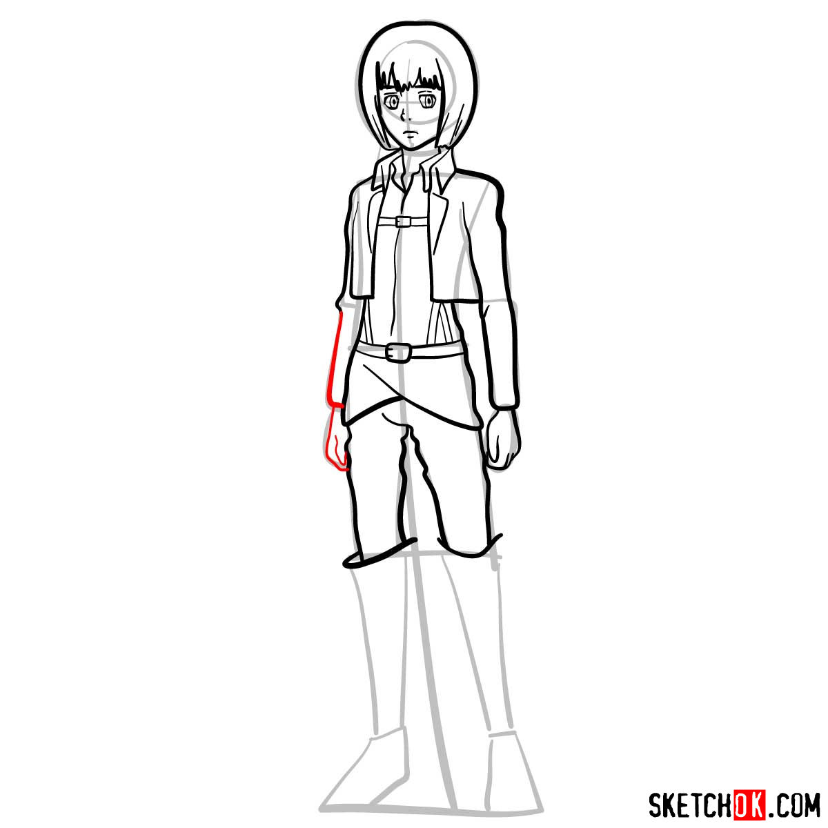 How to draw Armin Arlert full growth - step 11