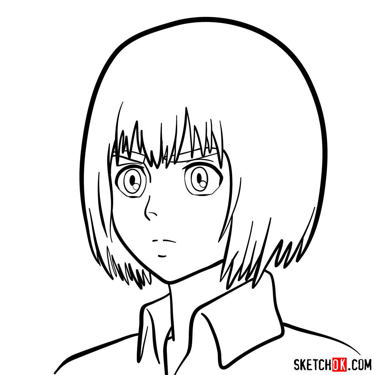 How to draw Armin Arlert's face