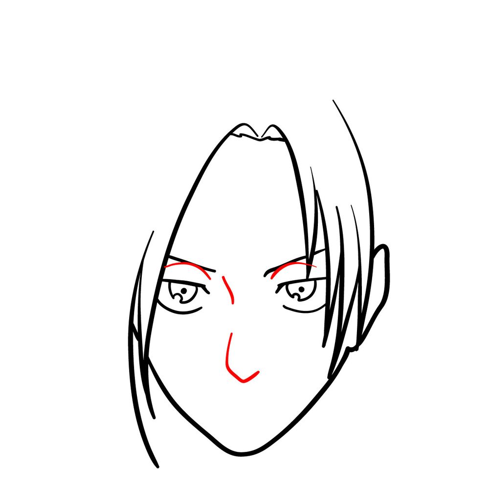 How to draw Annie Leonhart's face - step 09
