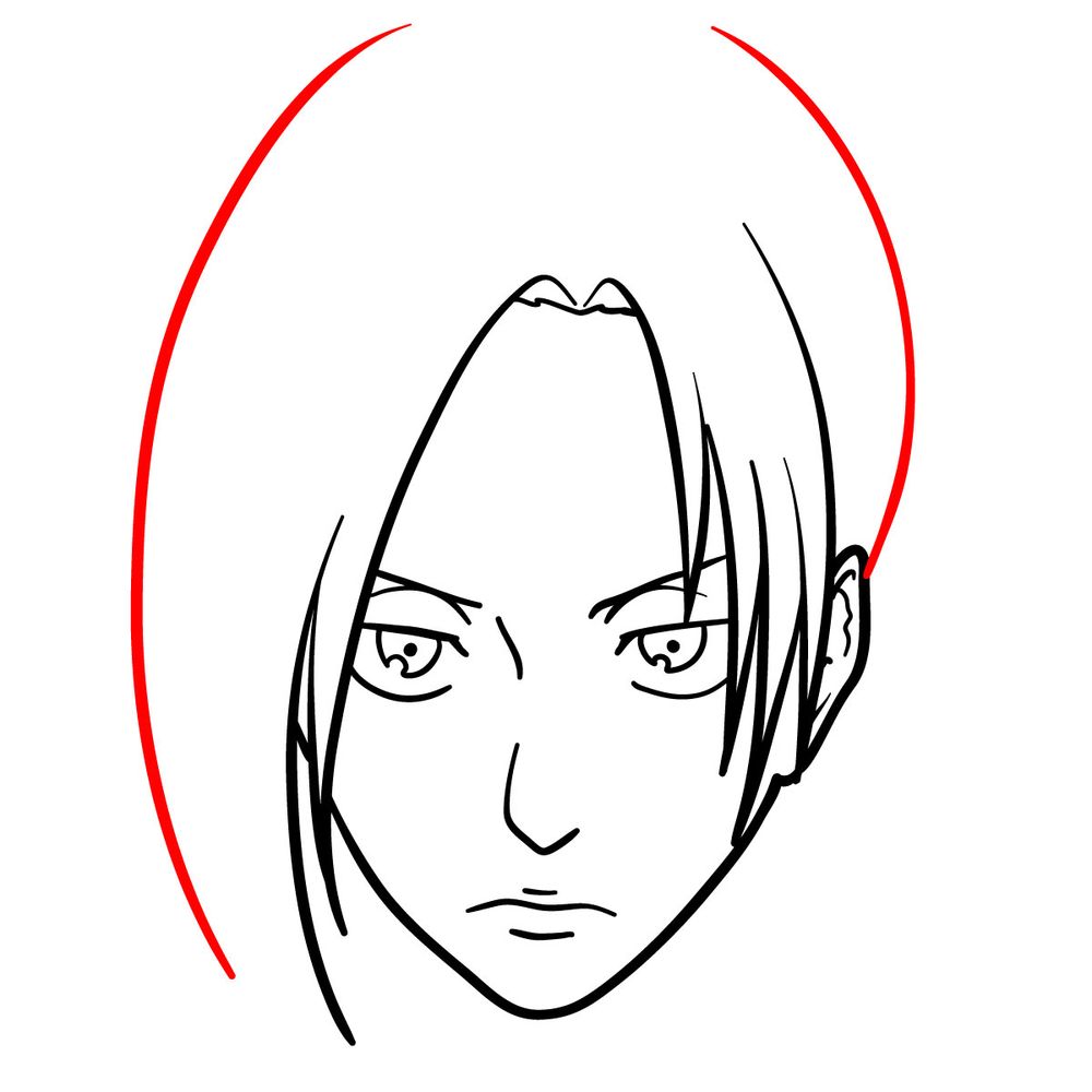 How to draw Annie Leonhart's face - step 11