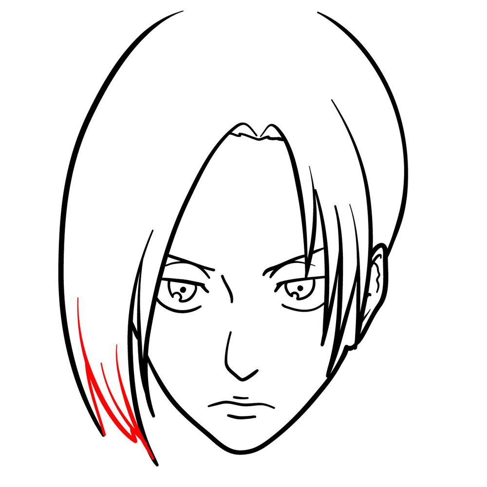 How to draw Annie Leonhart's face - step 12