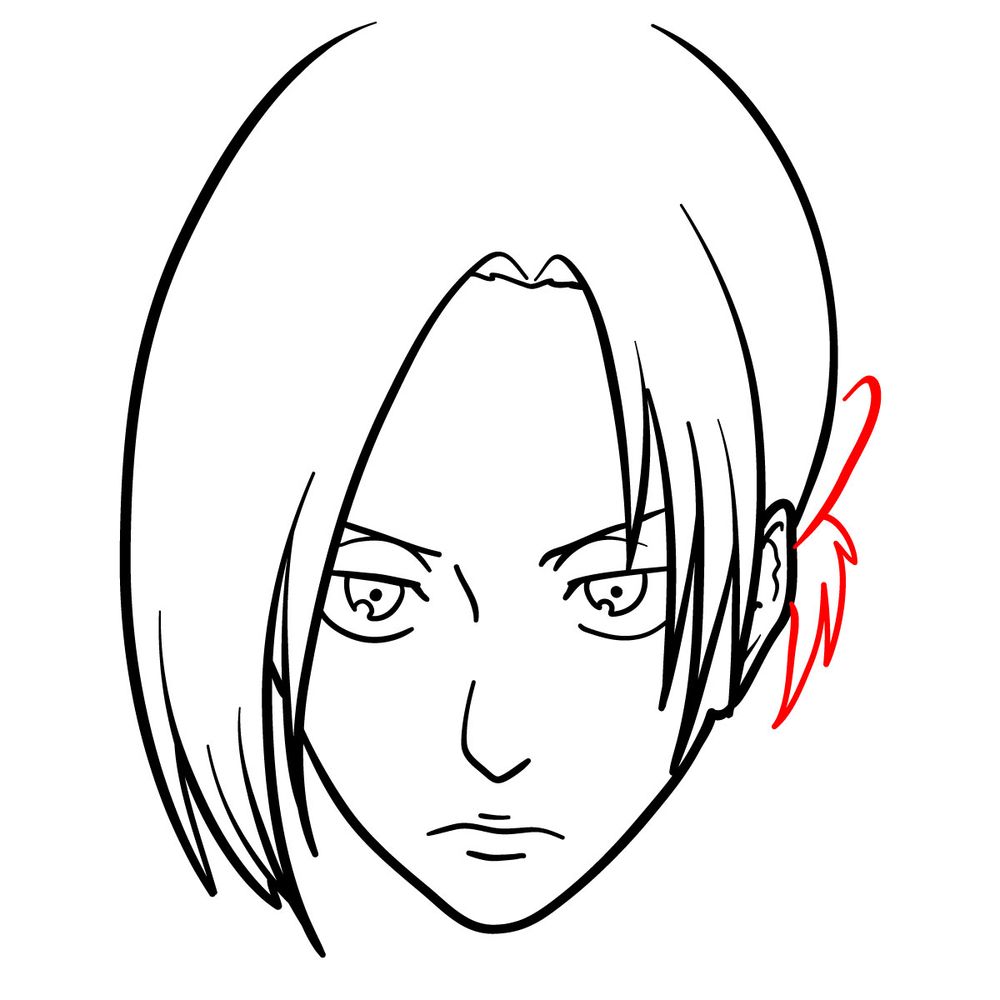 How to draw Annie Leonhart's face - step 13