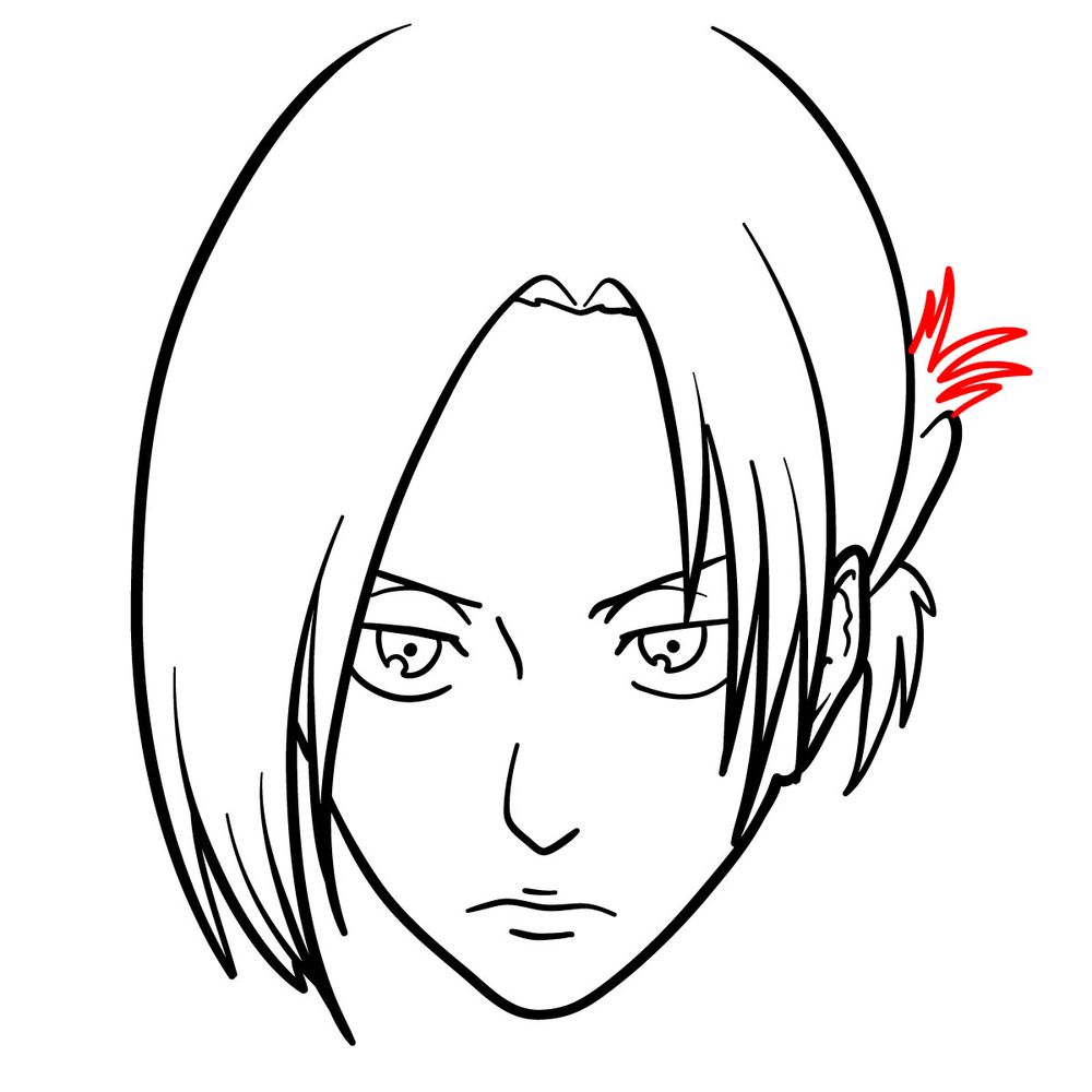 How to draw Annie Leonhart's face - step 14