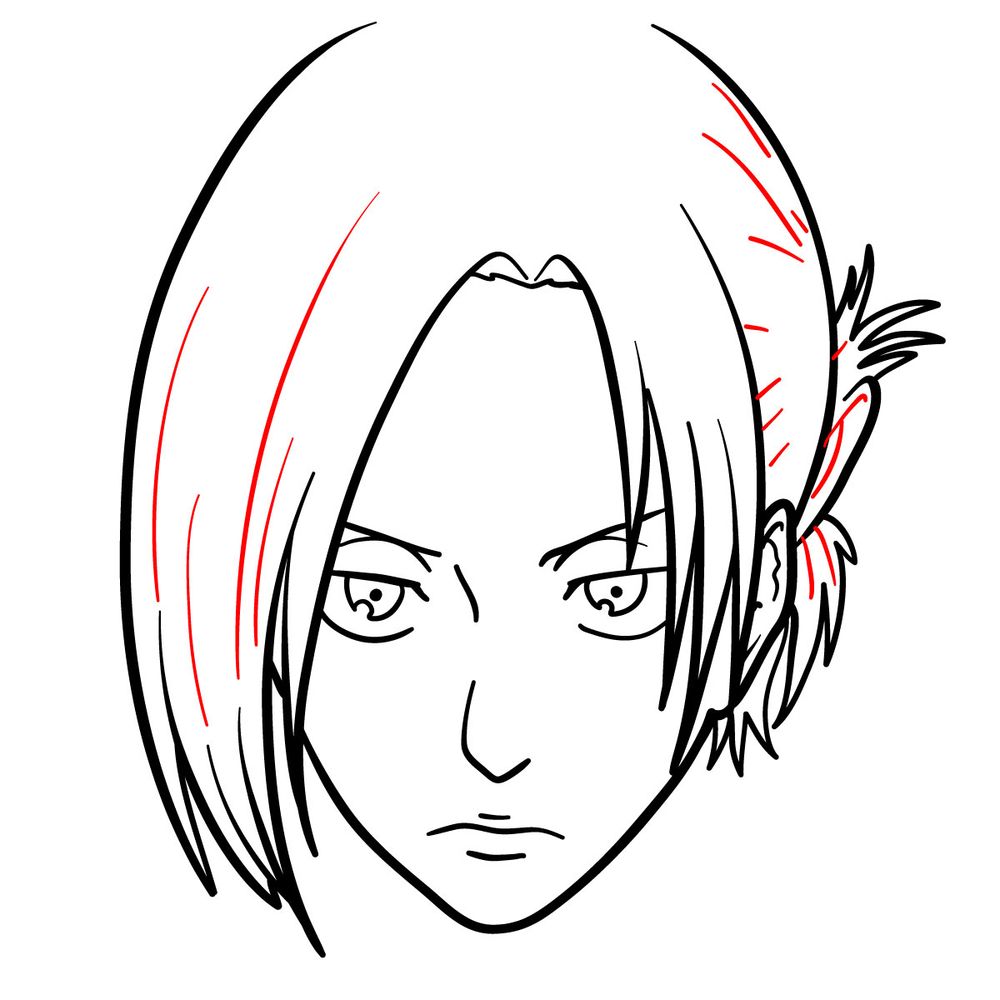 How to draw Annie Leonhart's face - step 16