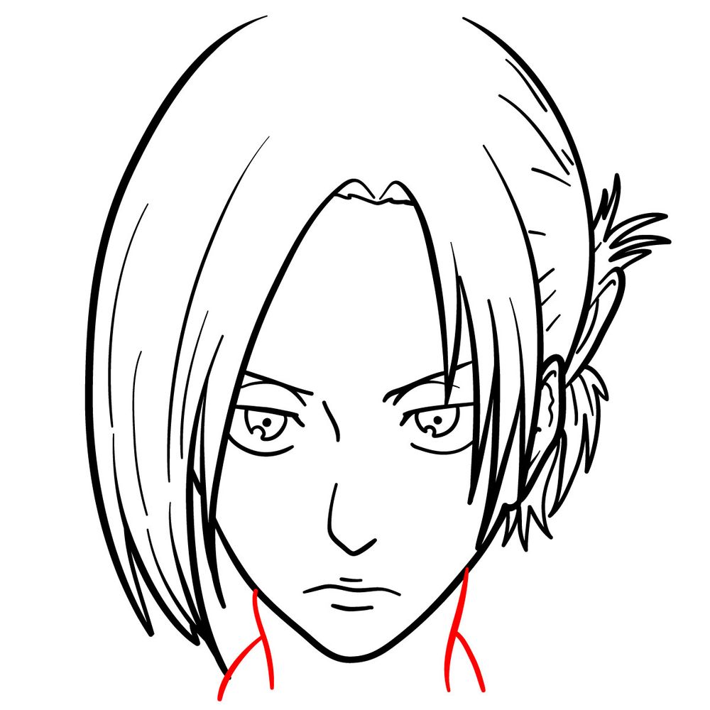 How to draw Annie Leonhart's face - step 17