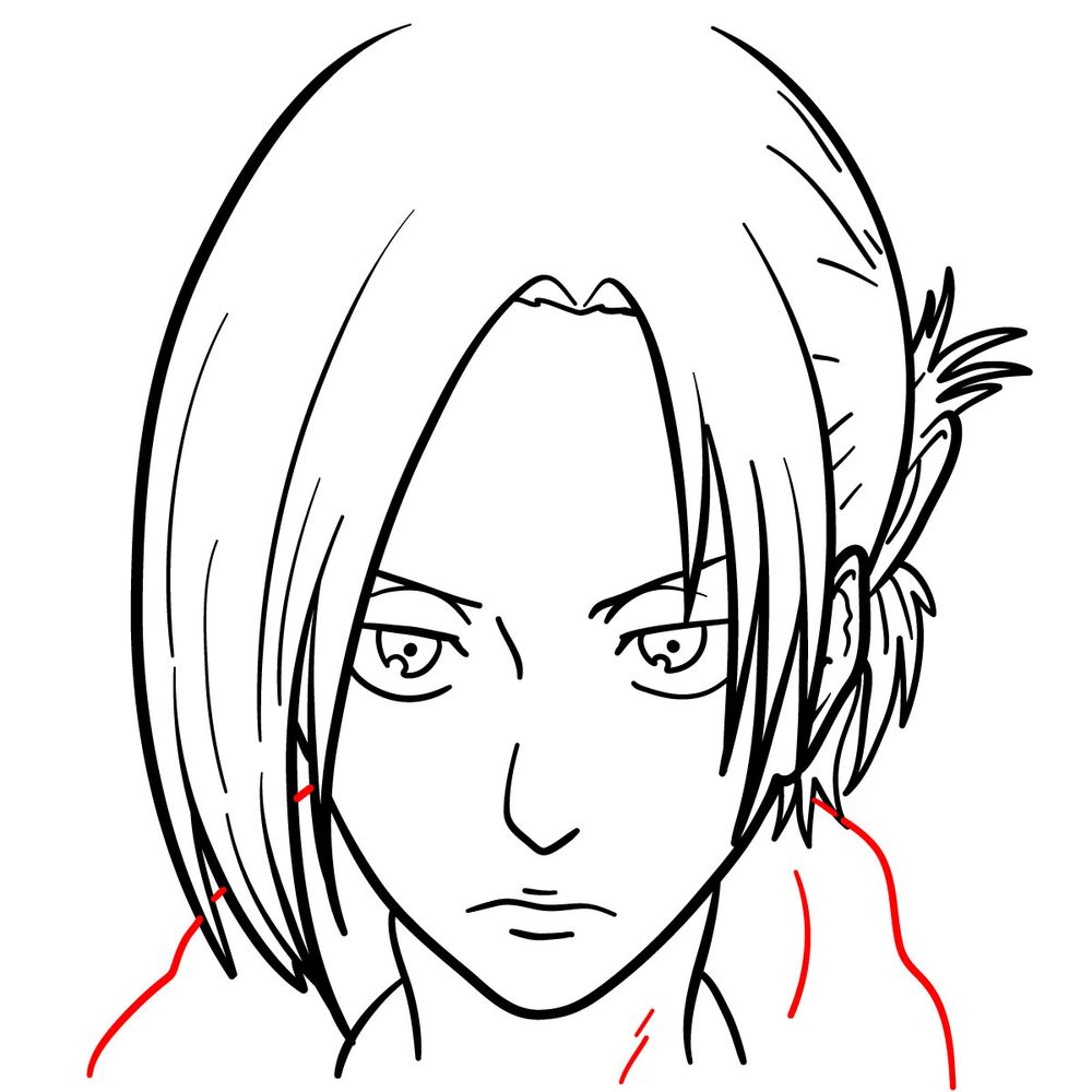 How to draw Annie Leonhart's face - step 18