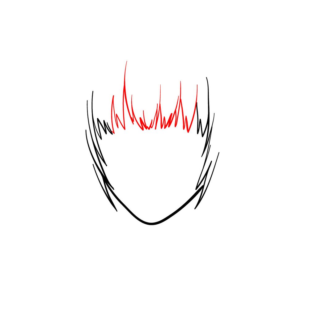 How to draw Armin Arlert's face (front view) - step 04