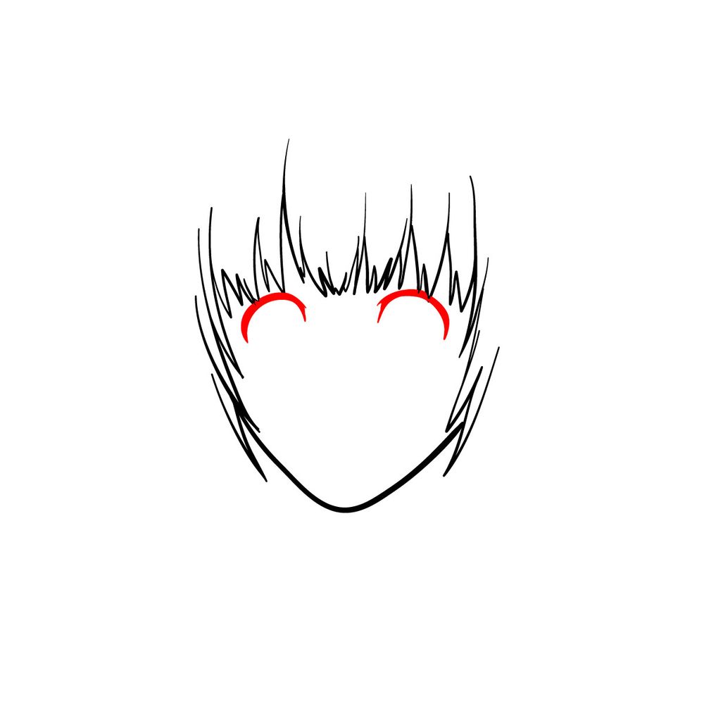 How to draw Armin Arlert's face (front view) - step 05
