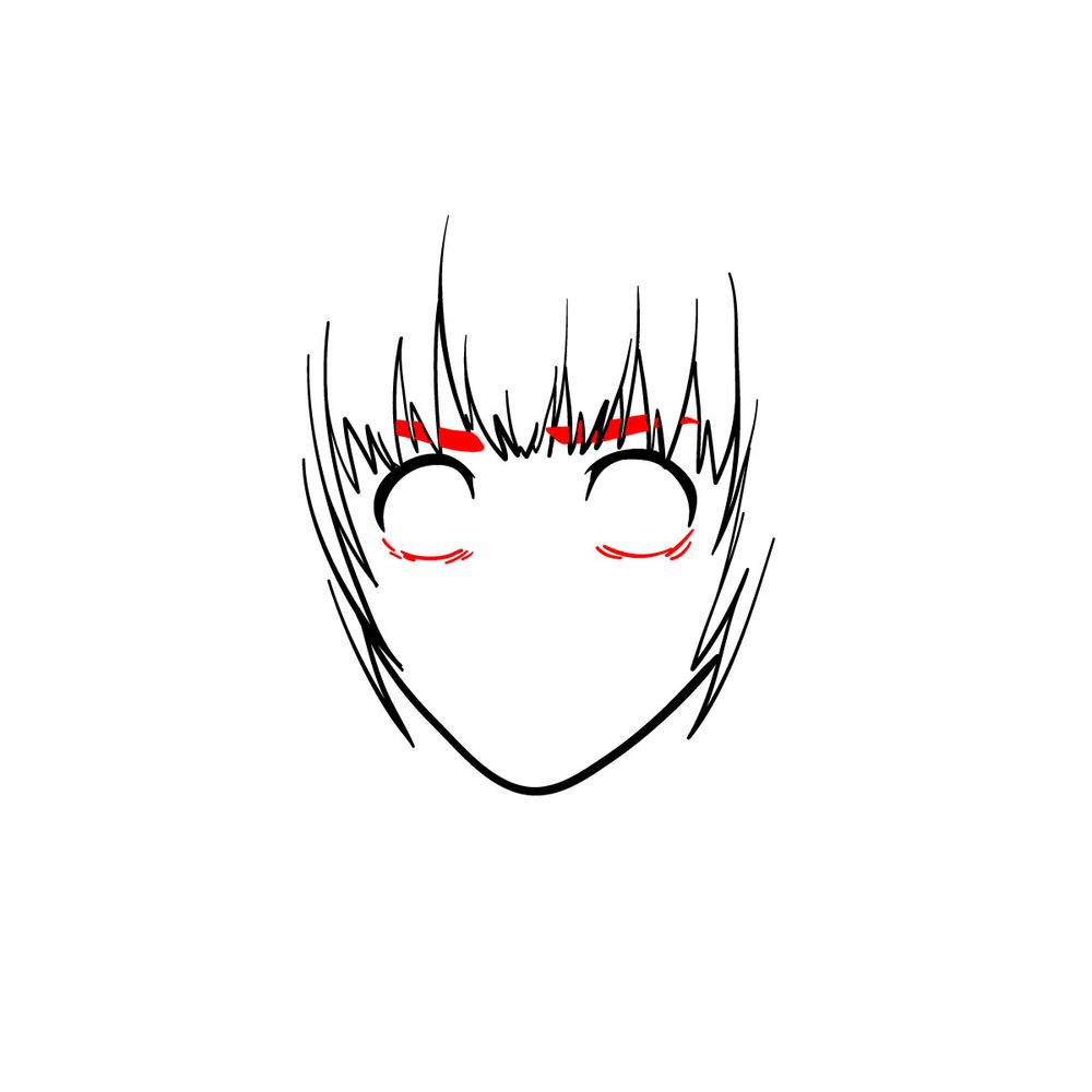 How to draw Armin Arlert's face (front view) - step 06
