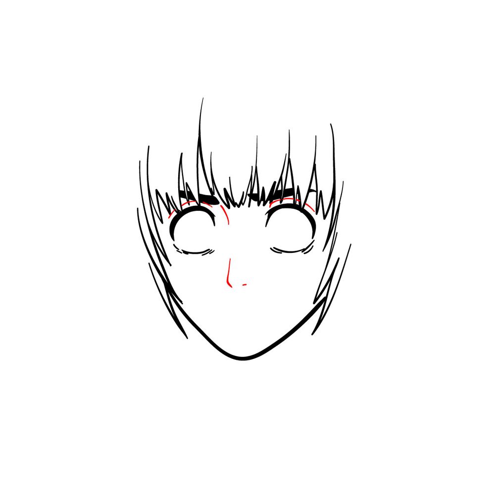 How to draw Armin Arlert's face (front view) - step 07