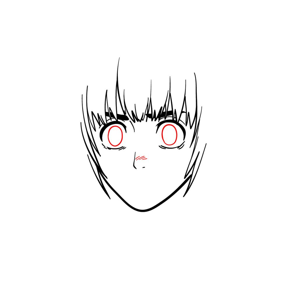 How to draw Armin Arlert's face (front view) - step 08