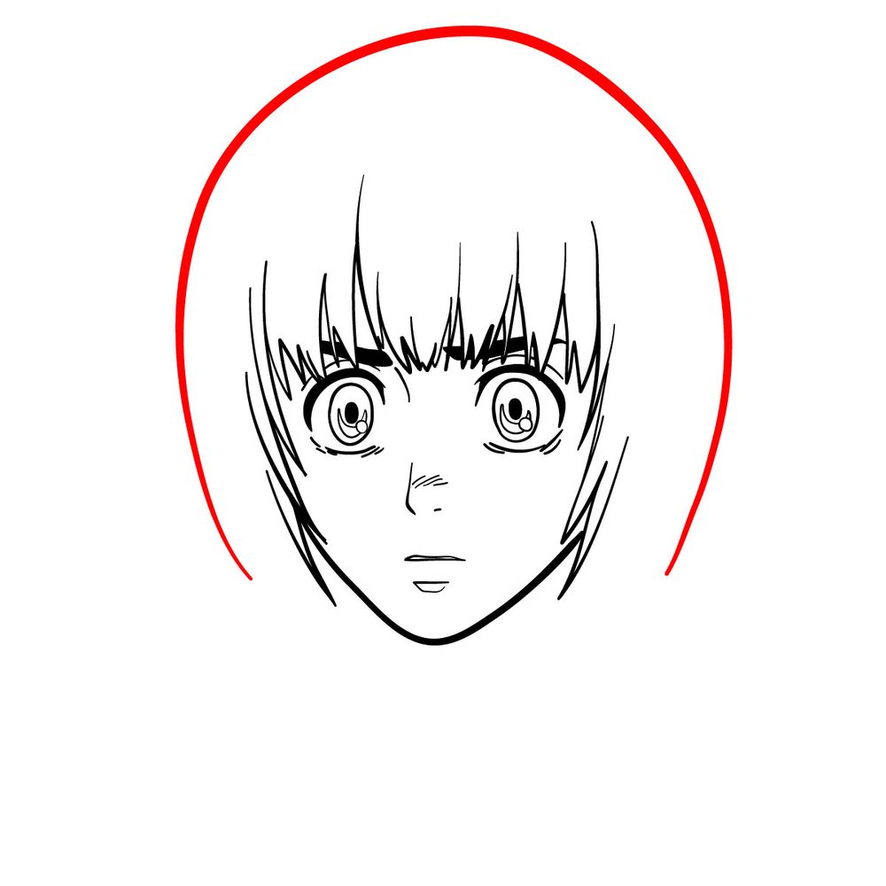 How to draw Armin Arlert's face (front view) - step 10