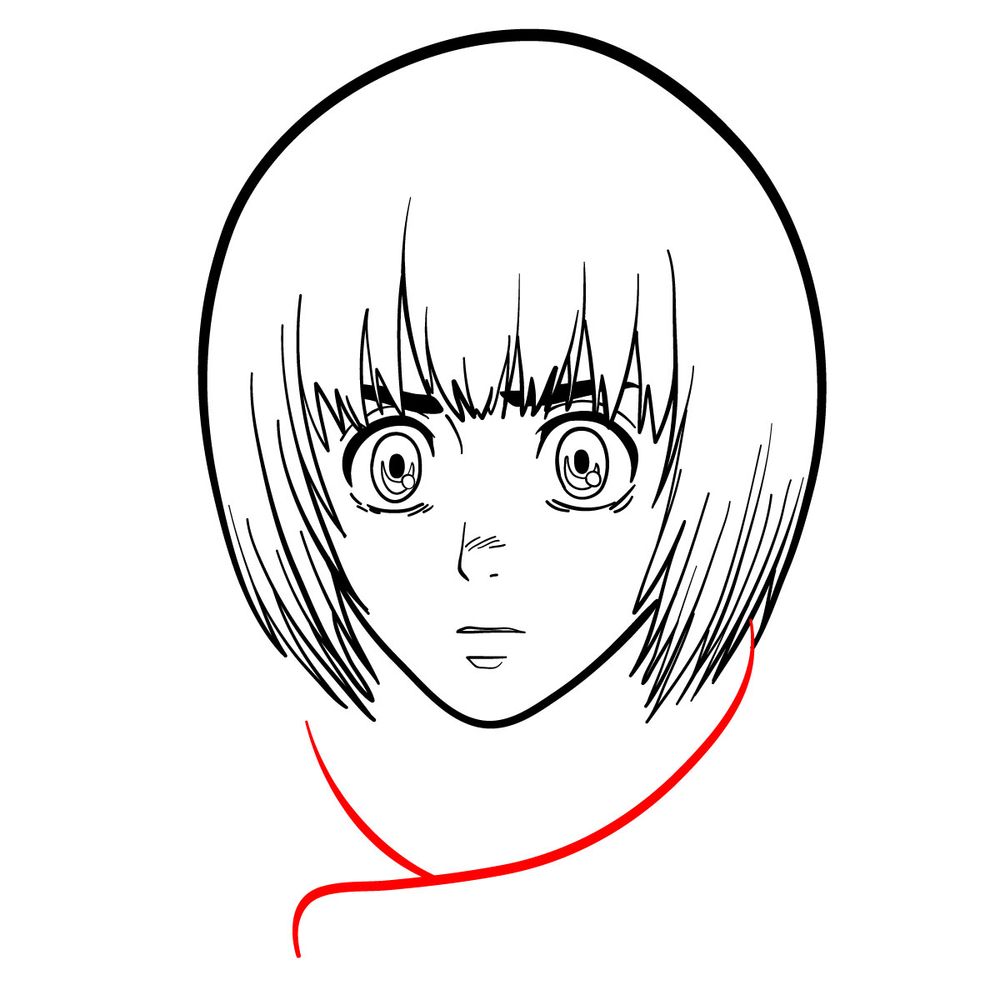 How to draw Armin Arlert's face (front view) - step 13
